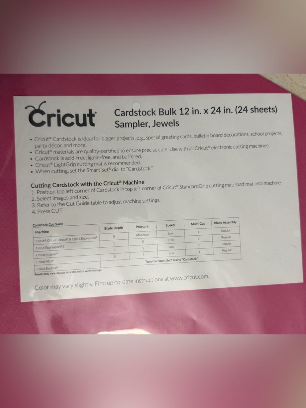 Cricut Cardstock Bulk 12 x 24 in.